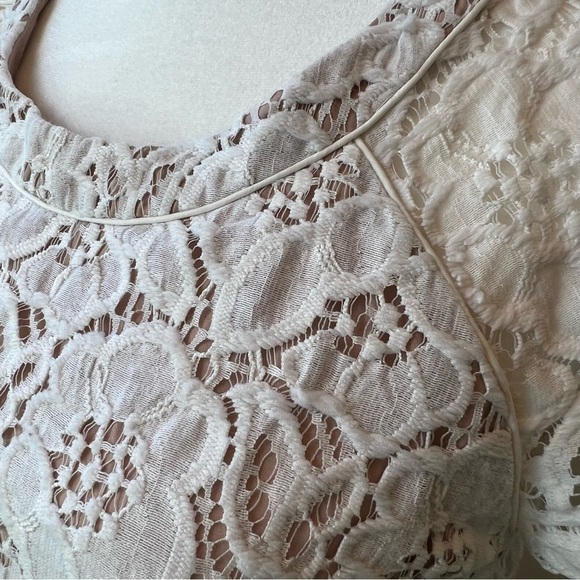 Loft Ann Taylor Size 6 Full Lace Lined Cream Colored Dress Knee Length Women’s - Picture 2 of 7